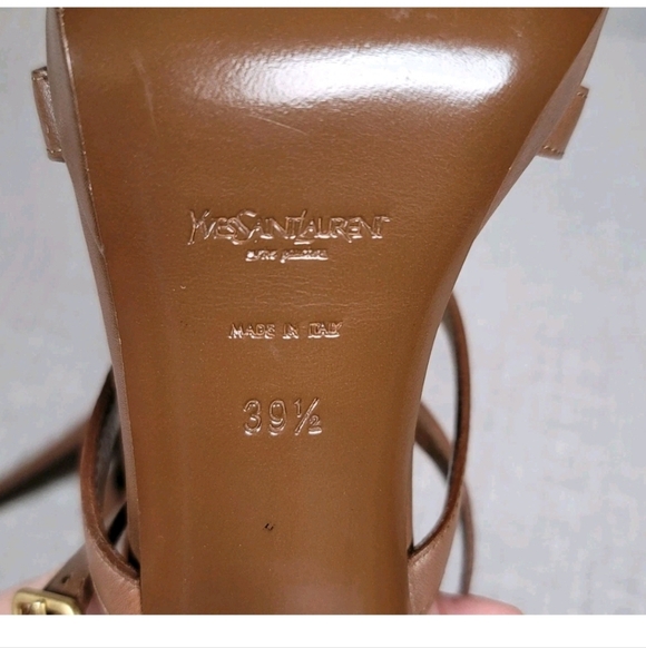 Yves Saint Laurent Tribute Brown Stiletto Strappy Sandals Size 39.5 US 9.5 - Picture 10 of 10